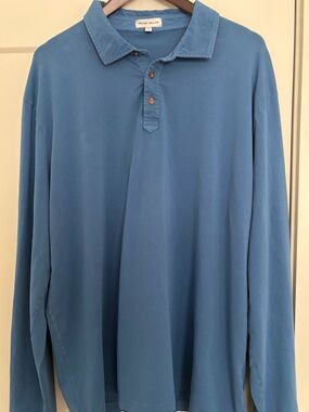 Peter Millar Blue Long-Sleeve Polo
